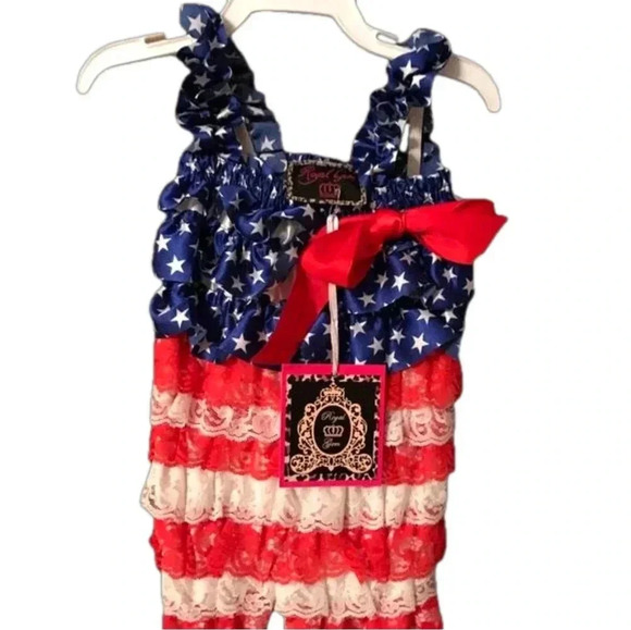ROYAL GEM PATRIOTIC ROMPER SIZE SMALL **GET READY FOR HOLIDAY DAY PICS** - Picture 1 of 7